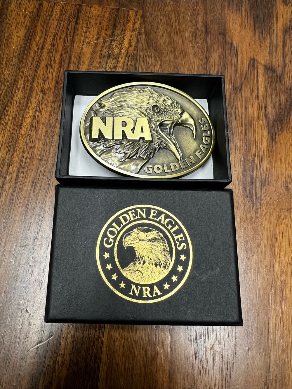 NWT NRA Golden Eagles Belt Buckle